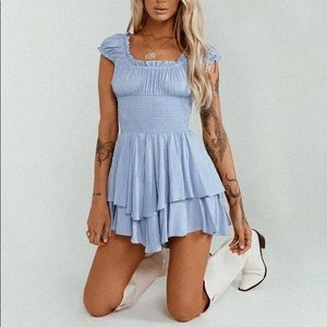 Princess Polly Love Galore Romper Blue
